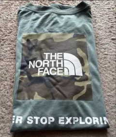 ノースフェイス スクエアカモフラージュTシャツ メンズ L グリーン