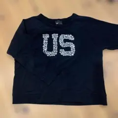 黒 ZARA ザラ　ビジュー付き　ストーン装飾 USロゴ トレーナー　キラキラ