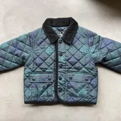 グリーンチェック　キルトアウター