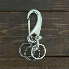 カラビナ 50mm ステンレス キーホルダー シルバー キーリング チェーン