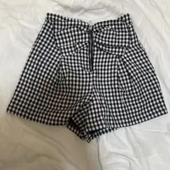 イング　ウエストリボン　ショートパンツ　ギンガムチェック