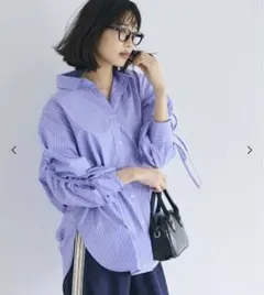 完売品❤️Coca 2026大人気新作　袖シャーリングシャツ　ブルー
