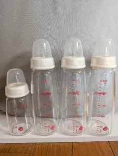 【Pigeon】ガラス製哺乳瓶4本セット