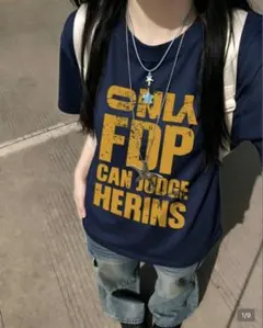 ロゴプリント 半袖Tシャツ ネイビー