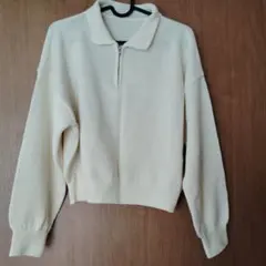 【値下げ】SHEINアイボリー ハーフジップ ニット 長袖