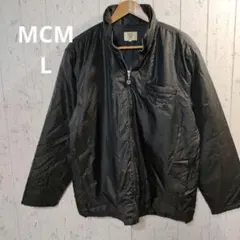 【美品】MCM 厚手ナイロンジャケット 中綿入り 刺繍ロゴ ハイブランド 黒