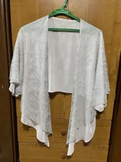ホワイト レース カーディガン 半袖　ボレロ
