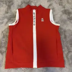 極美品 archivio golf 薄手ジップアップシャツ ブラック 両面ロゴ