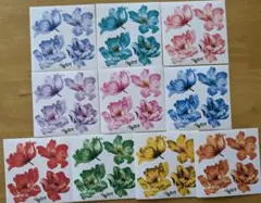 海外 装飾ステッカー 10枚セット (花C) 韓国