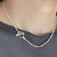 No.T132 マンテル シルバーネックレス フィガロチェーン s925メッキ