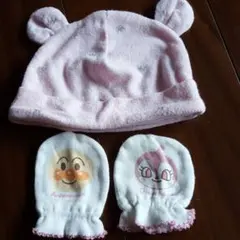 ベビーニット帽子 ミトン セット