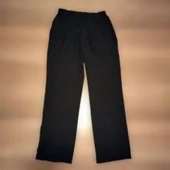 黒 スラックス ワイドレッグ ポリエステル100%