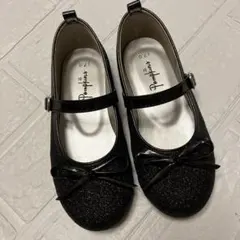 pompkins グリッター　バレエシューズ　フォーマル パンプス　17cm