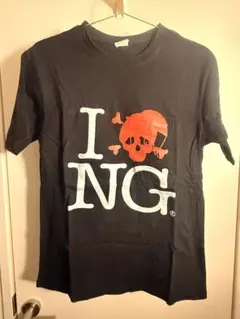 I♡NG スカルプリント Tシャツ ブラック Sサイズ