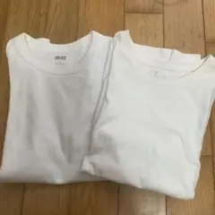 UNIQLO U クルーネック&無印Tシャツ ホワイト 2枚セット L Mのサムネイル