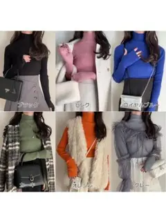 GRL グレイル サムホール付きハイネックリブニットトップス[k9157c]