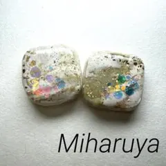 ハンドメイド　樹脂ピアス　サージカルステンレス