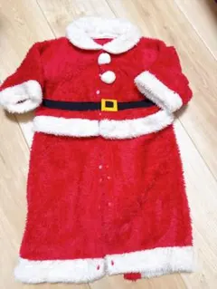 赤 サンタコス 帽子つき 着ぐるみ 70〜80cm ロンパース