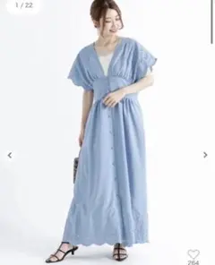 テチチ スカラップエンブロダリーワンピース　ピンク