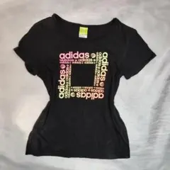 adidas 00s ピチT グラフィックTシャツ y2k 平成ギャル 黒 S