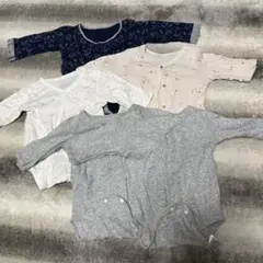 ベビー肌着 5点セット ネイビー・ホワイト・グレー　70cm