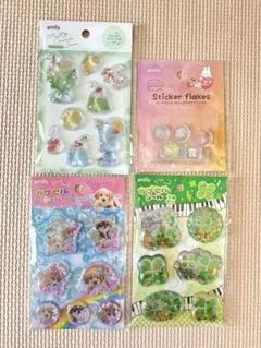 平成レトロ　カプセルシール　フレークシール　おはじきシール　セリア　ステッカー