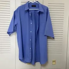青 半袖シャツ 左胸ポケット　フリークスストア　カジュアル　オフィカジ