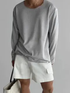 グレー 長袖カットソー