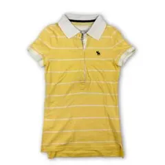 ABERCROMBIE & FITCH イエローストライプポロシャツ 半袖
