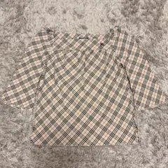 バーバリーブルーレーベル フレンチスリーブ ノバチェック リボン 半袖 