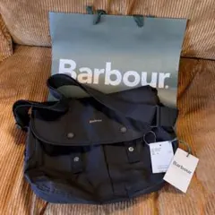【本日発送可能】Barbour バブアー ショルダー　ブラック　タグあり
