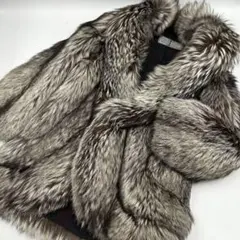 高級◎SAGA FOX シルバーフォックス 毛皮コート リアルファー 着丈84