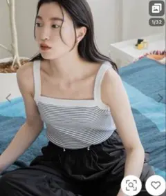 タンクトップ ボーダーリブタンクトップ 704138