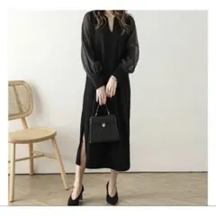 La-gemme ラジエム シフォンスリーブ ワンピース 透け感 シア