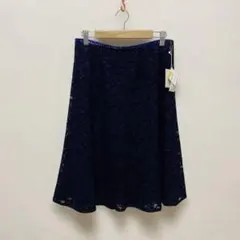 【タグ付き】自由区　総レースフレアスカート　フロックレース　ウエストベロア　M