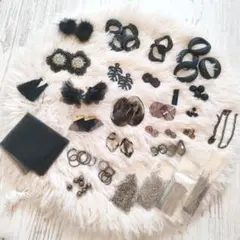 【ブラック】30セット✨ まとめ売り ピアス イヤリング パーツ ハンドメイド