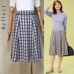 美品★Reflect リフレクト 定価1.6万 洗える チェックフレアスカート7