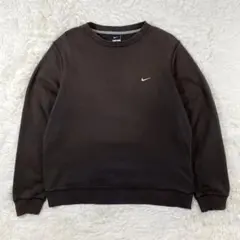 ナイキ スウェットトレーナー 茶色 ブランク L ブラウン 茶 スウッシュ 無地