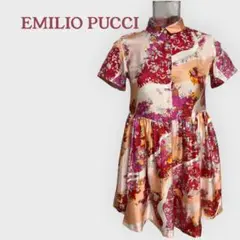 美品】EMILIO PUCCI サマーニットワンピース ワインレッド 半袖 - メルカリ