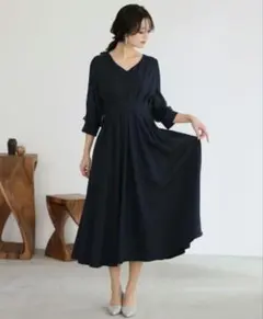 新品❉ プールヴー POUR VOUS ウエストタックフレアドレス 大きいサイズ