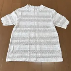 GU ホワイトレース半袖トップス Lサイズ【新品】