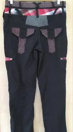 4mn Olll 面デザインカーゴパンツ チェック柄切替