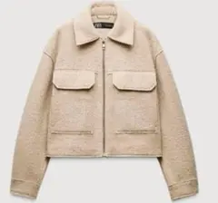 ZARA ブークレクロップドジャケット　ベージュ　Sサイズ アウター