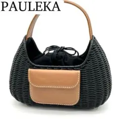極美品】PAULEKA ポールカ トートバッグ リボン 豹柄 黒 レザー 金具 