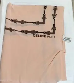 CÉLINE ピンク シルクスカーフ115×28ぐらい　レトロ