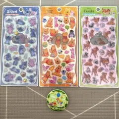 プチドロップステッカー　ディズニー　刺繍缶バッチ