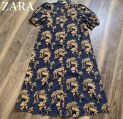 【週末値下げ！！】 ZARA プリント ポプリン ワンピースM 販売終了