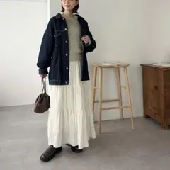 DISCOAT／サテンワッシャーボリュームティアードスカート(TMサイズ)