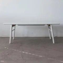 ホワイト楕円形センターテーブル