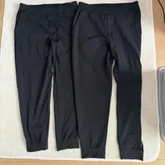 ユニクロ　AIRism ストレッチパンツ　ブラック2枚セット